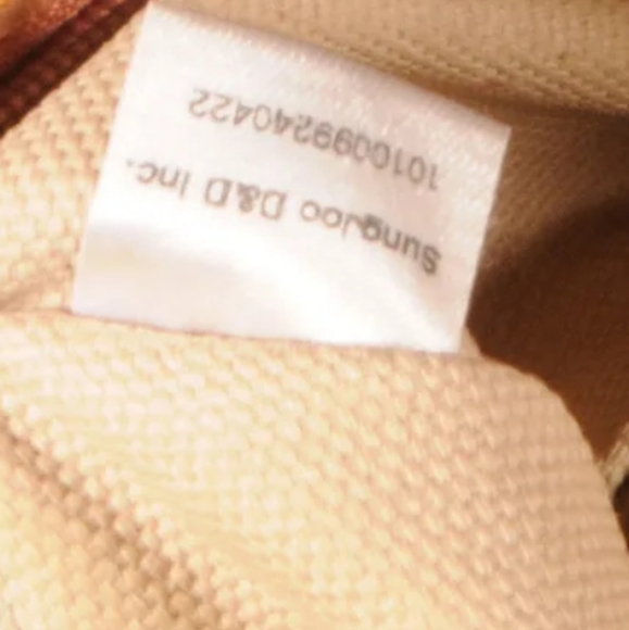 MCM Authentic Visetos  Shopper Tote Bag Yellow Gold Cognac Brown Blue Striped - Picture 16 of 16